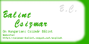 balint csizmar business card